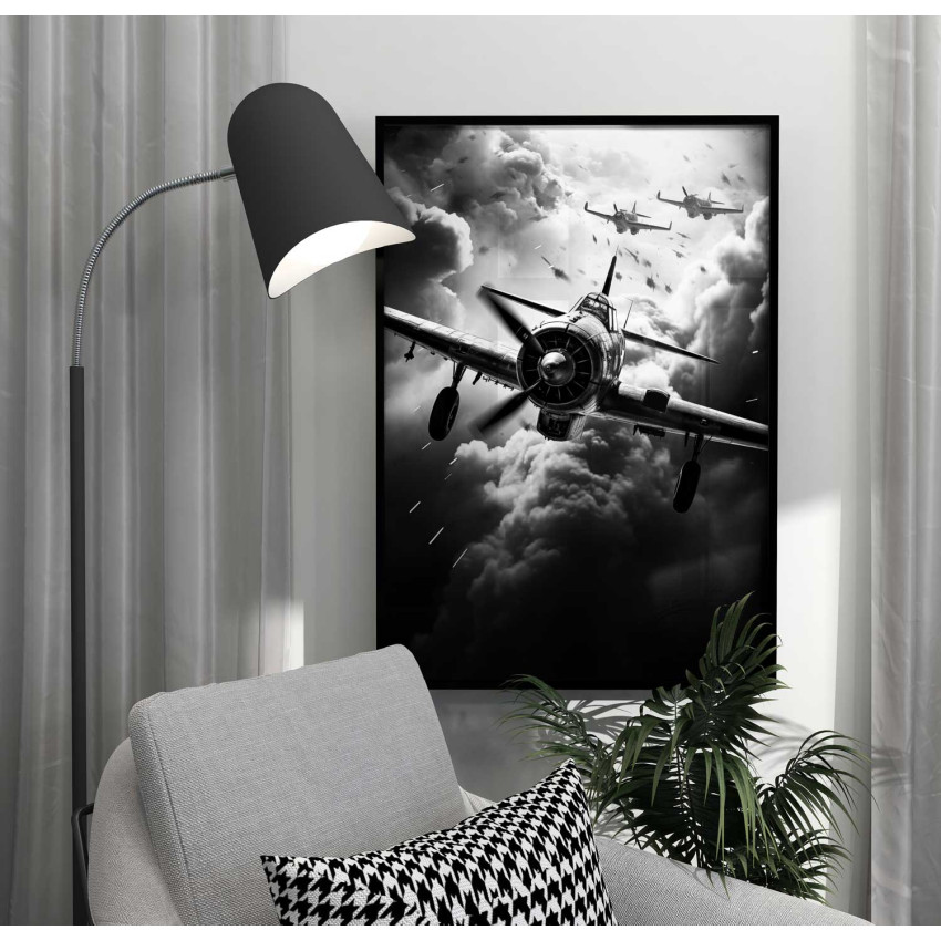 Propellerplan i Strid - Poster i gråskala