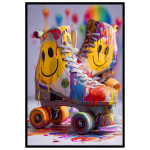 Street Art Roller Skates - Färgstark poster