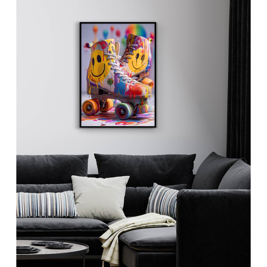 Street Art Roller Skates - Färgstark poster
