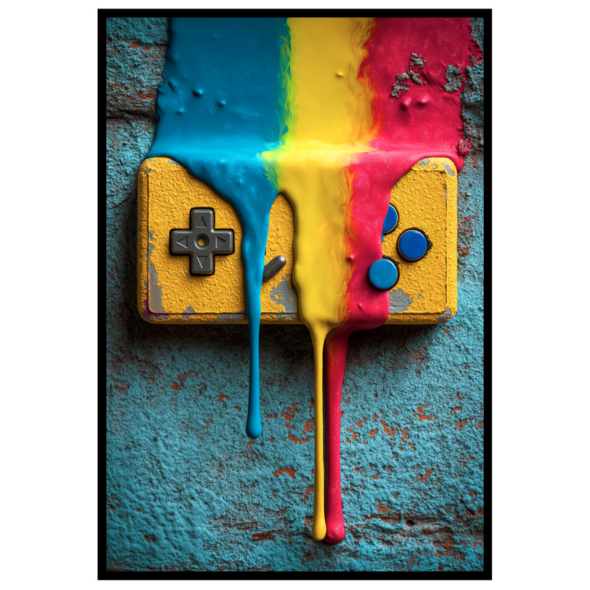 Retro Spelkontroll - Färgstark poster