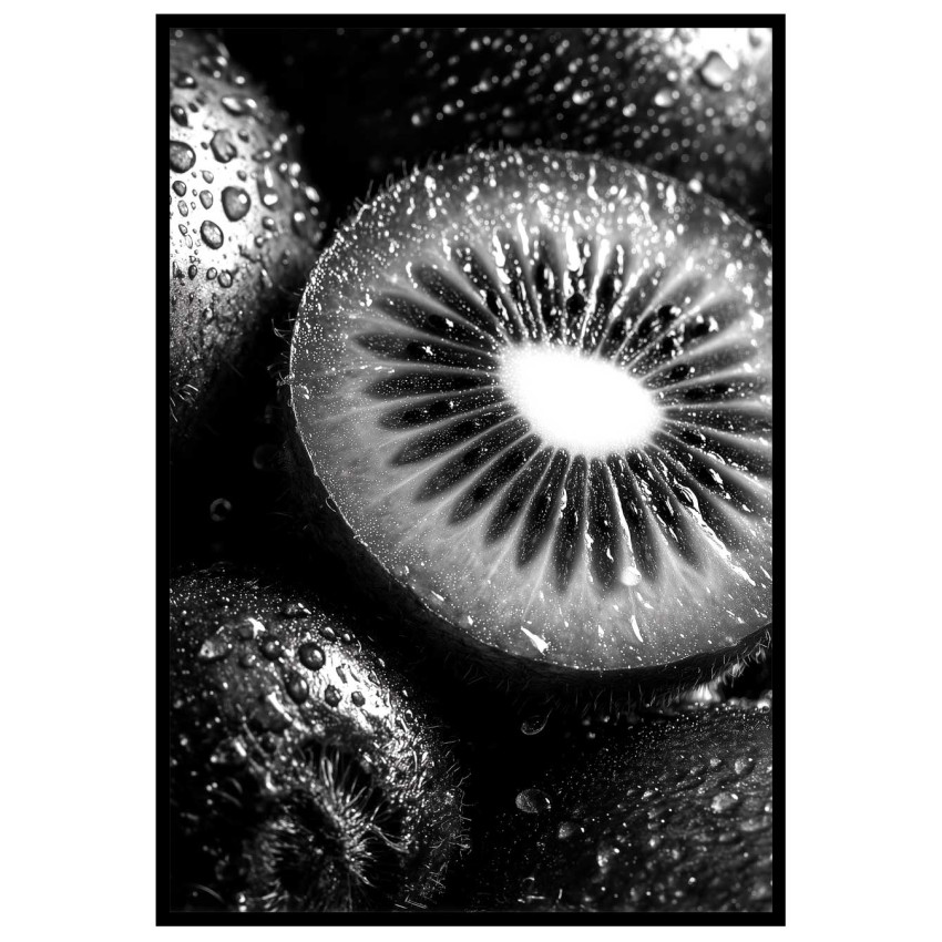 Elegant Kiwi - Black and white poster