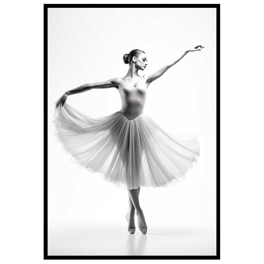 Vacker Ballerina - Snygg & Simpel Svartvit Poster