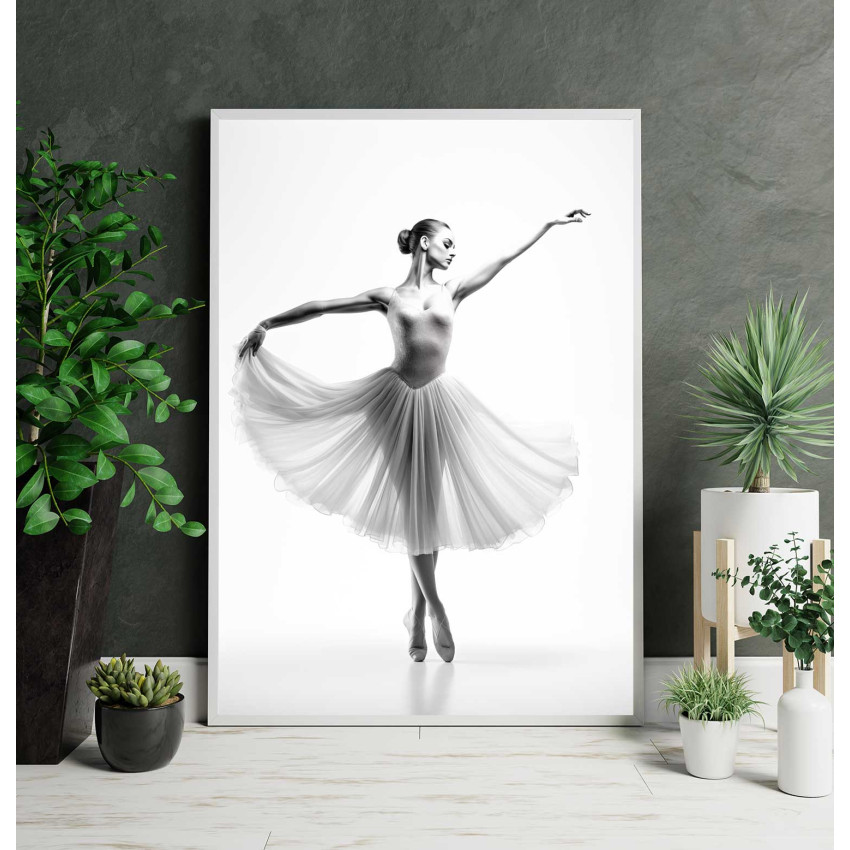 Vacker Ballerina - Snygg & Simpel Svartvit Poster