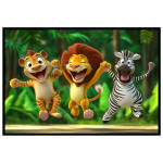 Funny Animals in the Jungle - Kids Room Poster 