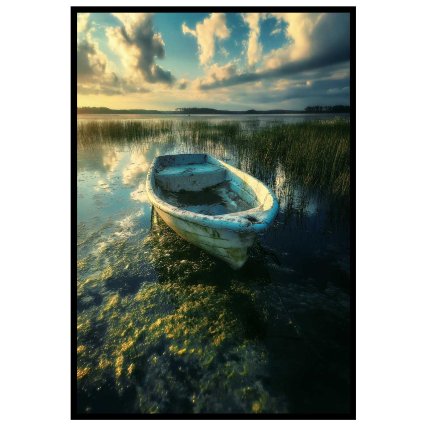Small boat and nature poster