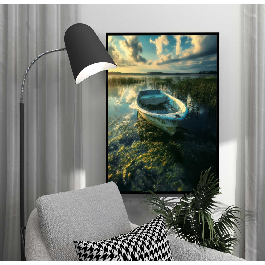 Small boat and nature poster