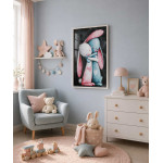 Loving Bunnies - Turkos rosa barntavla