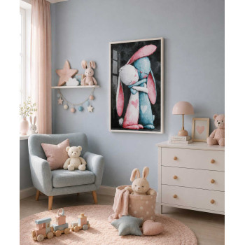 Loving Bunnies - Turkos rosa barntavla