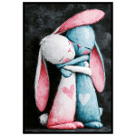 Loving Bunnies - Turkos rosa barntavla