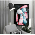 Loving Bunnies - Turkos rosa barntavla