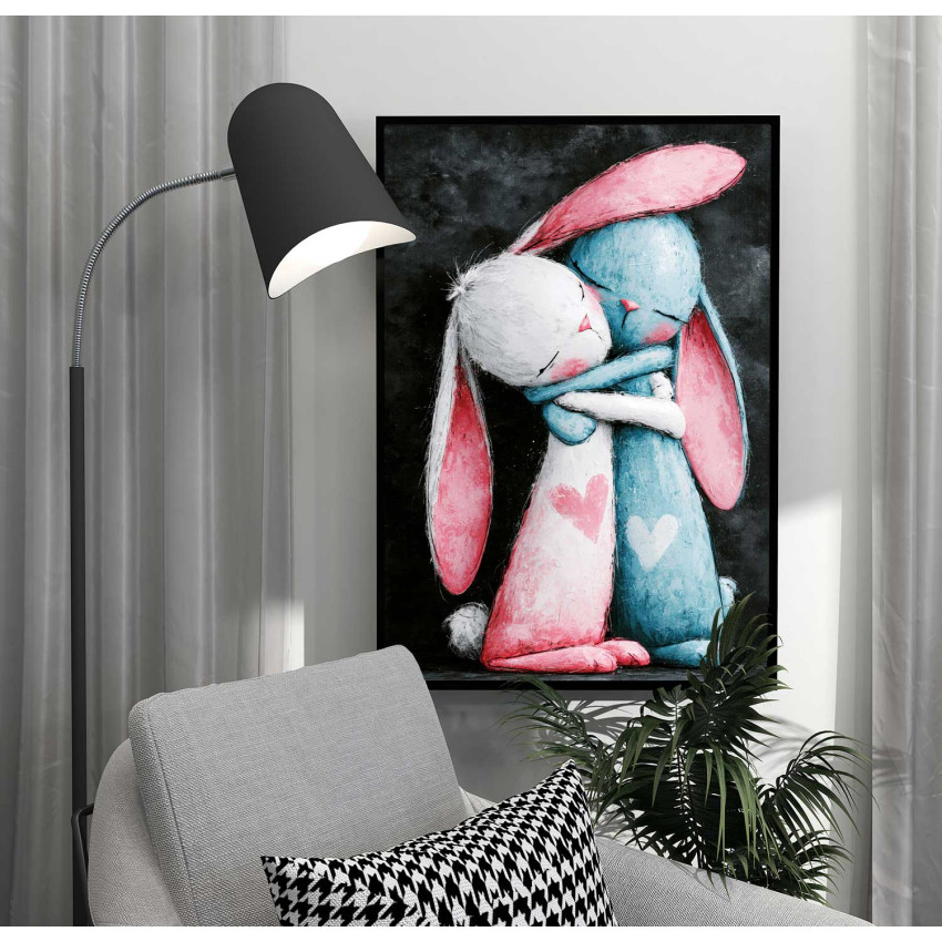 Loving Bunnies - Turkos rosa barntavla