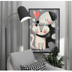 Loving Cat & Dog - Modern barntavla
