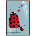 Loving Ladybugs - Turkos röd barntavla