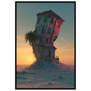 Neon Hotel - Färgglad poster