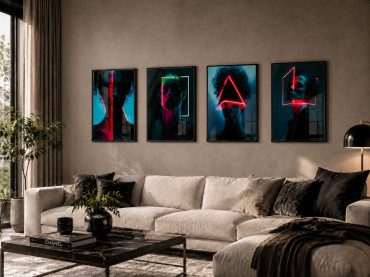Neon light vision affischer