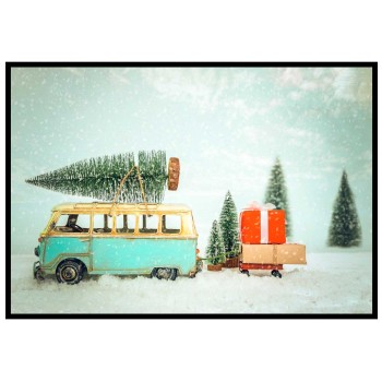 X-mas tree on VW-bus - Christmas poster