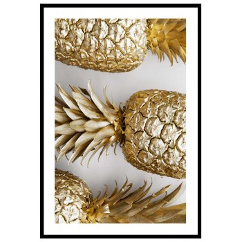 Ananas i guldfärg - Enkel trendig poster