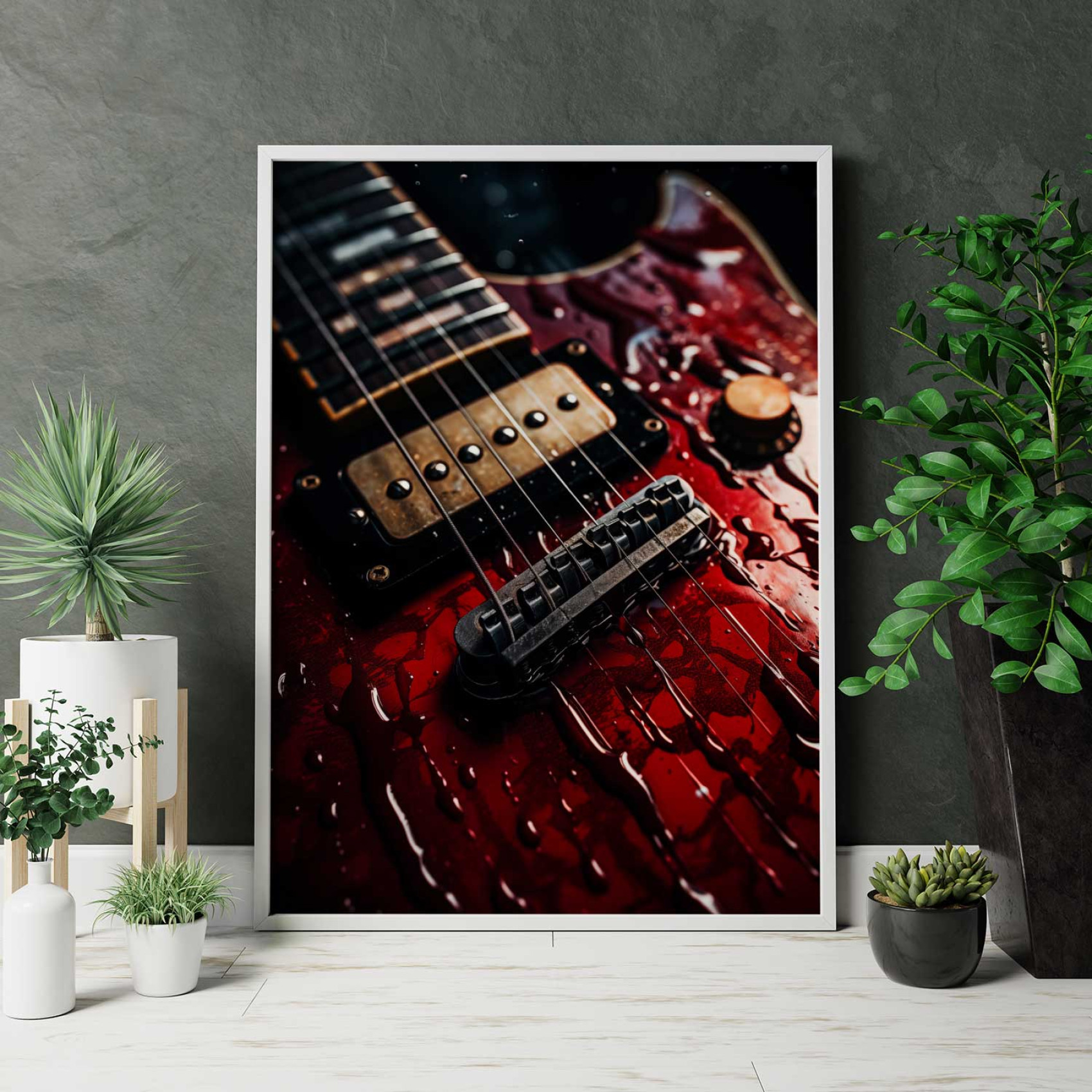 Röd elgitarr - Hårdrock poster