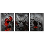 Red Leaves - Poster in Three Pieces