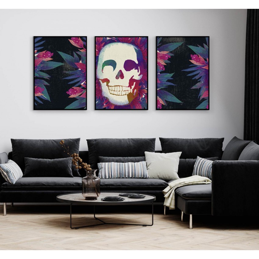 Cool Abstract Skull - Poster in Three Pieces