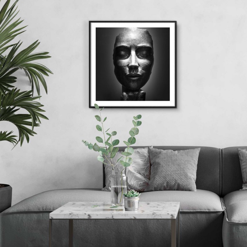 Human face statue poster