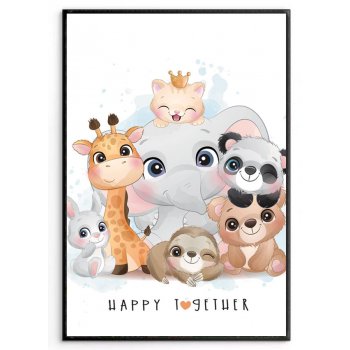 Cute animal collection - Kids room poster
