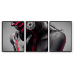 M&aring;lad kvinna med dreads - Poster tavla i tre delar