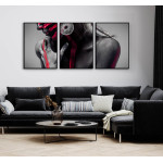 M&aring;lad kvinna med dreads - Poster tavla i tre delar