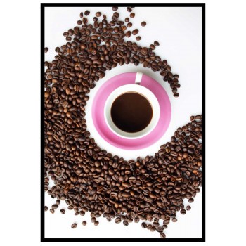 Coffee cup - Pink & brown kitchen poster