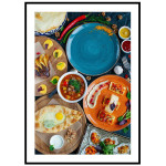 Färggranna maträtter - Kökstavla i retro färger