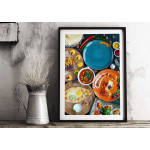 Färggranna maträtter - Kökstavla i retro färger