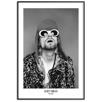 Kurt Cobain - Svartvit musik poster