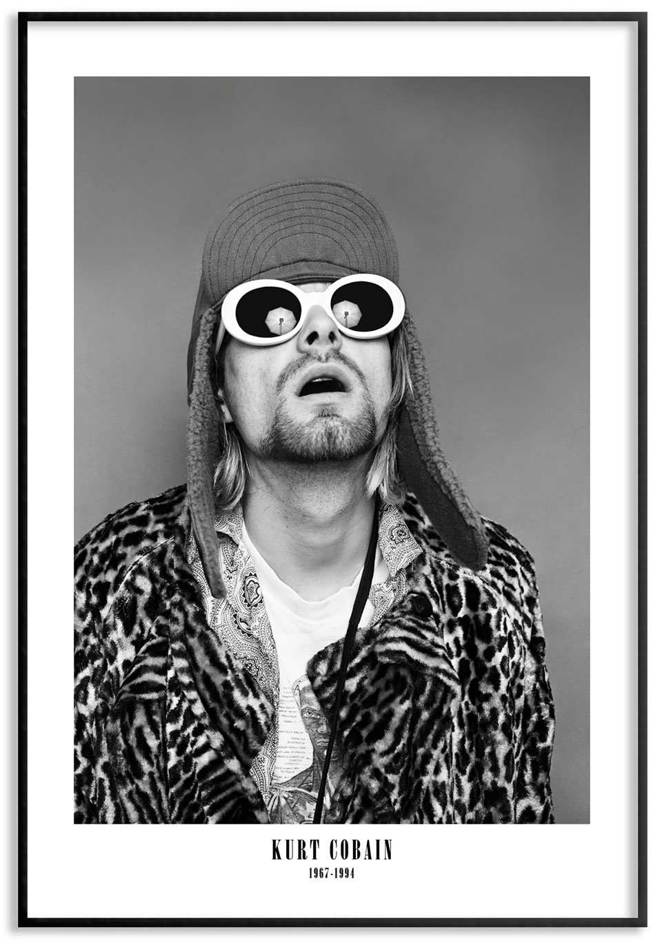 Kurt Cobain Black And White Poster