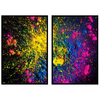 Abstract paint - Colorful poster set in two pieces