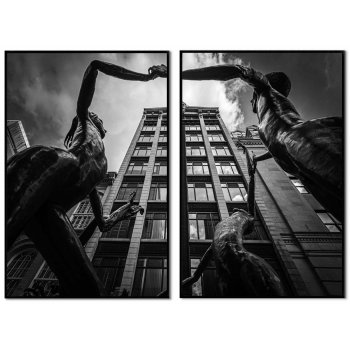 Downtown sculptures - Two Piece Poster