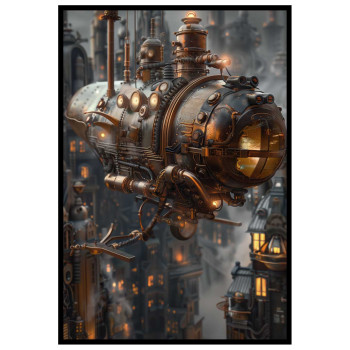 Steampunk Flying Ship - Cool poster