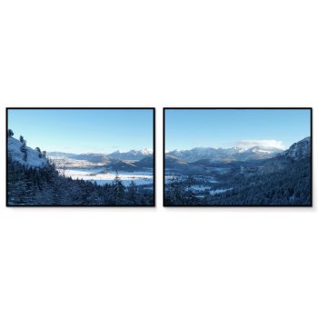 Vinterlandskap - Panorama tavla i två delar