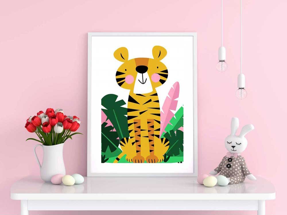 Tecknat lejon plansch för barnrummet!