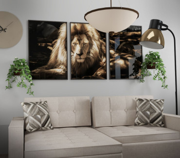 Ståtligt lejon perfect trio tavla