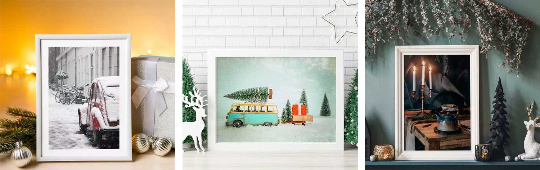 Vinterkollektion med jultavlor & vinterbilder