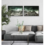 Berg & dimma - Poster tavla i två delar