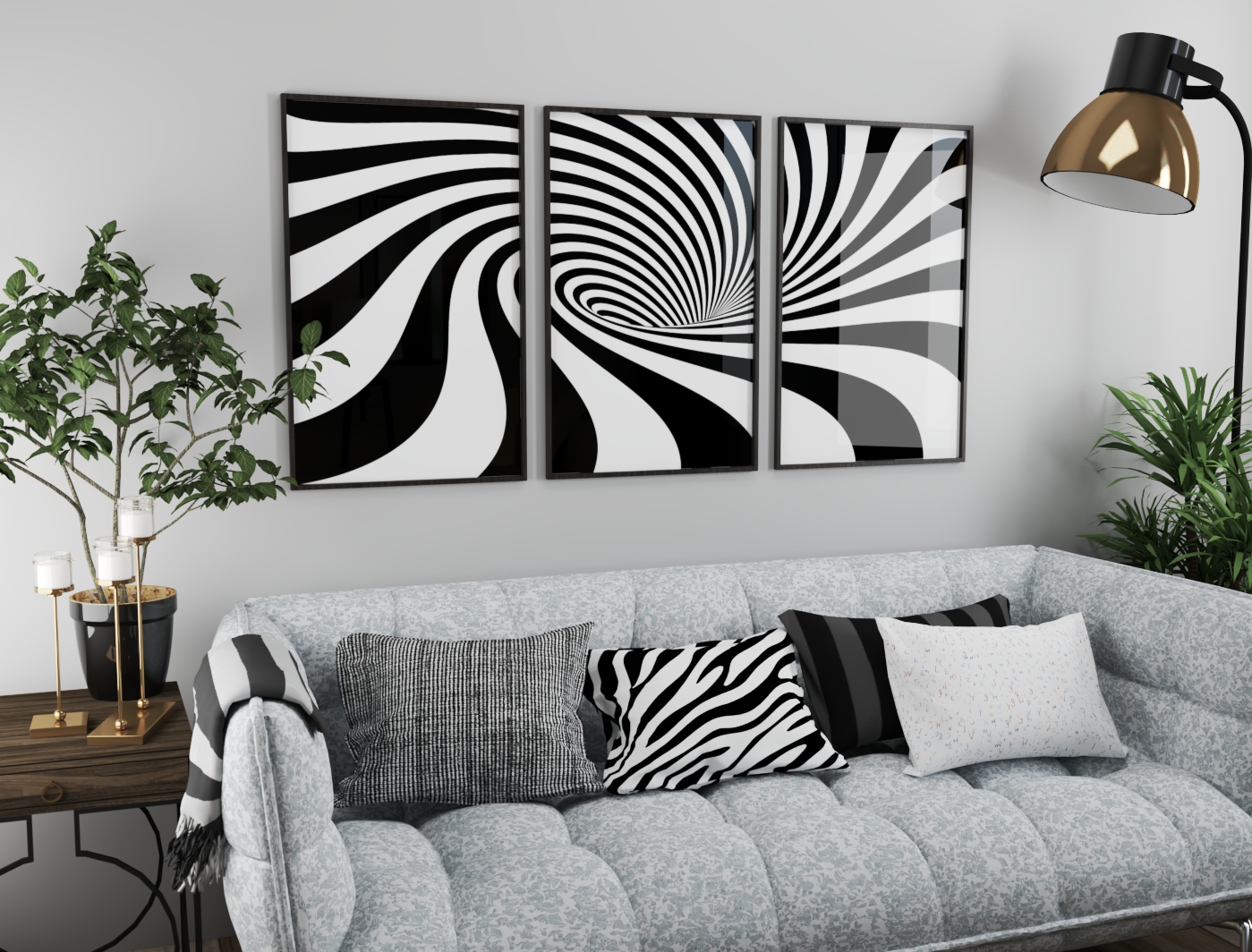 Nya svartvita perfect trio posters