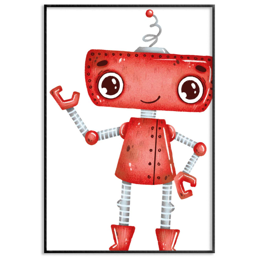 Happy red robot - Kids room poster