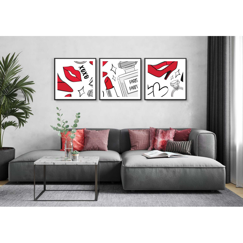 Make Up XOXO - Poster in Three Pieces