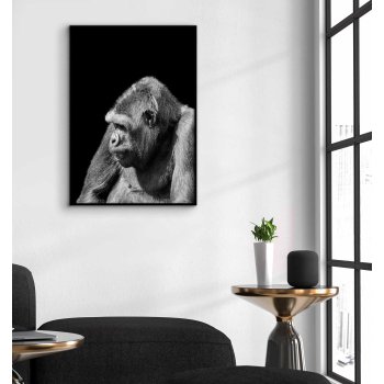Gorilla i profil - Svartvit poster