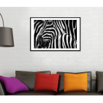 Zebra in Africa - Simple Black and White Poster