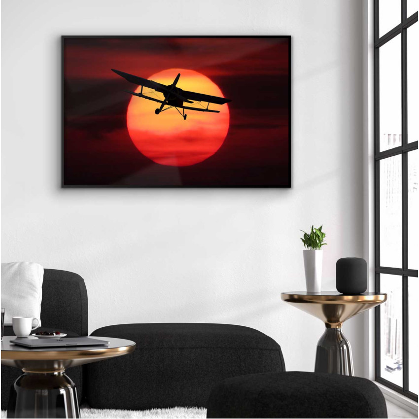 Airplane Sunset Poster