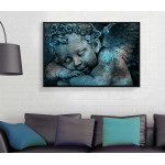 Ängel Barn Staty Tavla - Turkos Poster