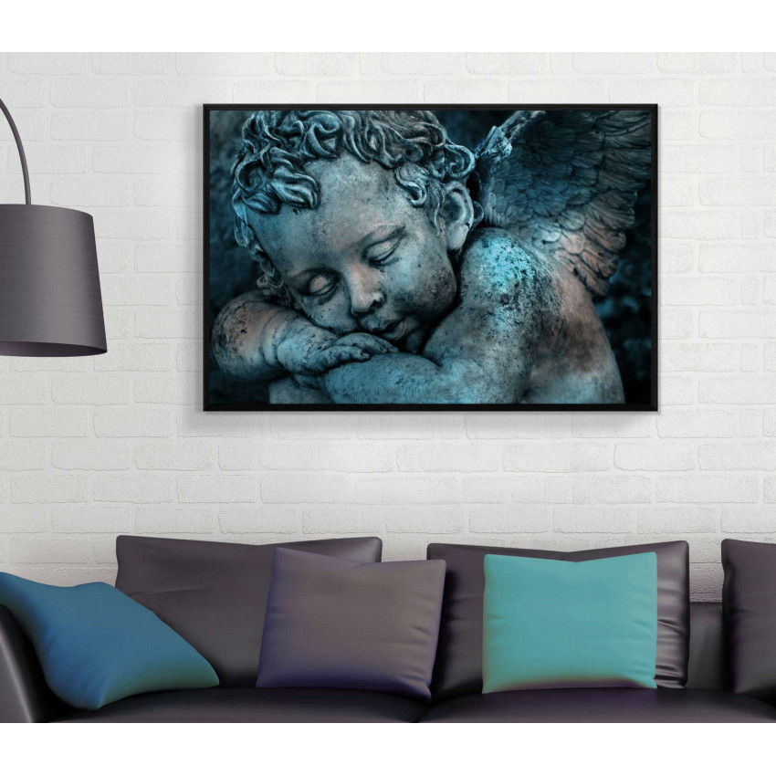 Ängel Barn Staty Tavla - Turkos Poster