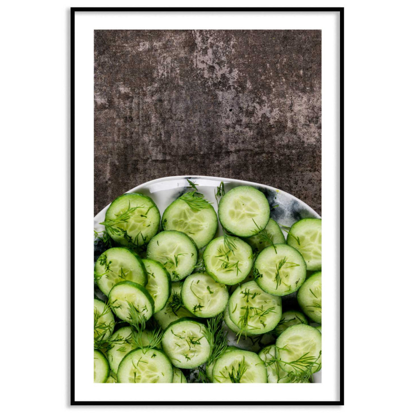 Simple kitchen poster - Green cucumber